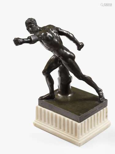 École italienne du XIXe siècle, d'après l'antique Le Gladiateur Borghese Statuette en bronze à