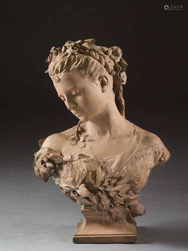 Atelier de Jean Baptiste Carpeaux (1827-1875) La Fiancée Epreuve posthume en terre cuite de l'