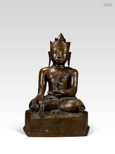 19世纪 小乘佛教黄铜释迦摩尼像