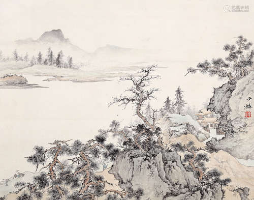 陈少梅（1909～1954） 春江雅居图 镜心 绢本设色