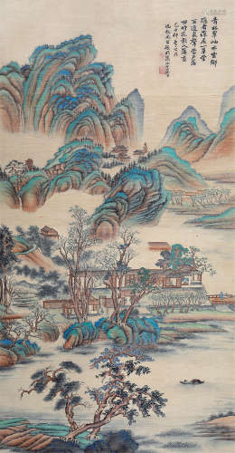 冯超然（1882～1954） 1949年作 富山悠居图 立轴 绢本设色