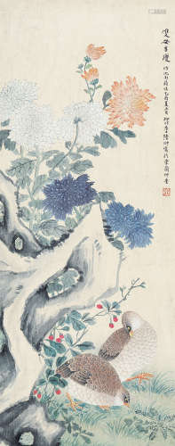 陆抑非（1908～1997） 1985年作 双安吉庆 镜心 纸本设色