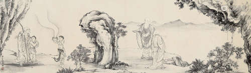 溥儒（1896～1963） 维摩演教图 镜心 绢本设色
