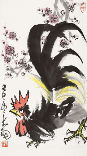 陈大羽（1912～2001） 1989年作 大吉图 立轴 纸本设色
