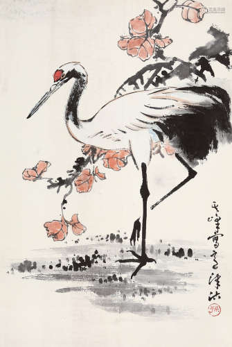 孙其峰（b.1920） 鹤寿 镜心 纸本设色