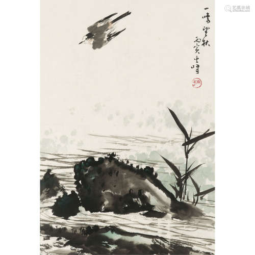 孙其峰 （b.1920） 花鸟 纸本设色 镜框