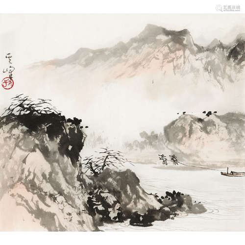 孙其峰 （b.1920） 山水 纸本设色 镜片