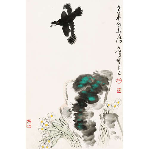 孙其峰 （b.1920） 得水成仙 纸本设色 立轴