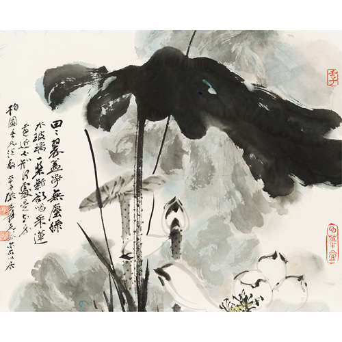 张大千 （1899-1983） 一团和气 纸本设色 镜心