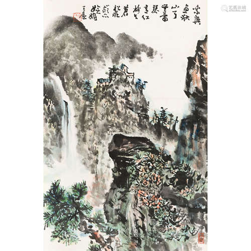 余任天 （1908-1984） 秋光无限 纸本设色 立轴