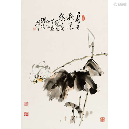 黄稷堂 （1903-1985） 花卉 纸本设色 立轴