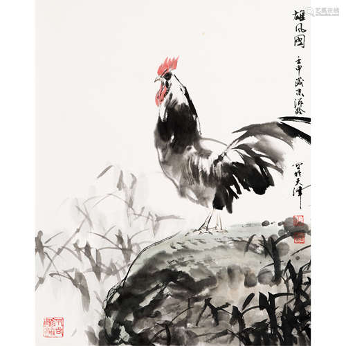 杜滋龄 （b.1941） 雄风图 纸本设色 镜片