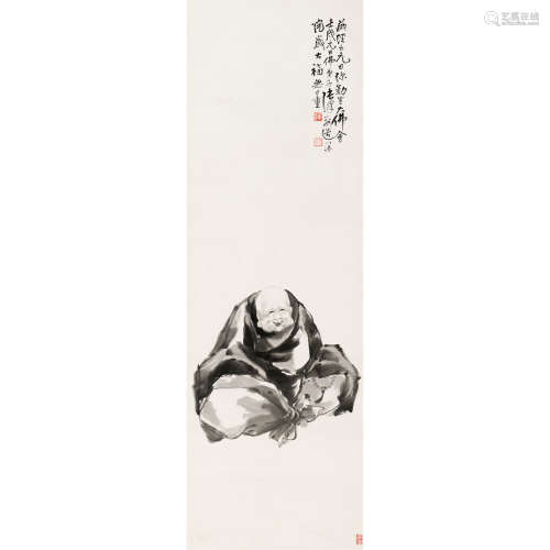 张善孖 （1882-1940） 弥勒像 纸本水墨 立轴