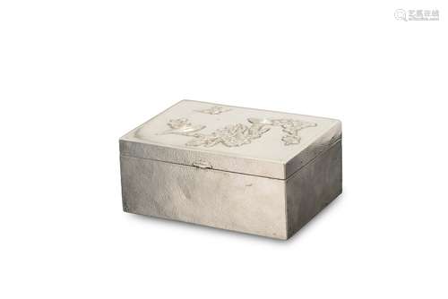 A silver box with birds in relief, China, early 20th centu ...