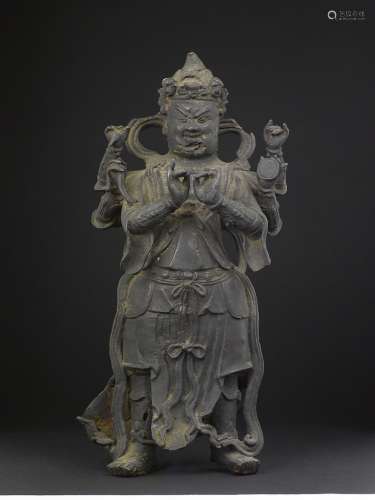 A bronze figure of six-harms Dvarapala, China, Ming Dynasty,  ...