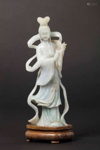 A jadeite figure of Guanyin, China, early 20th century