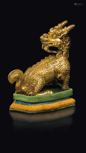 A gilt bronze figure of Pho dog, China, Qing Dynasty, 18th  ...