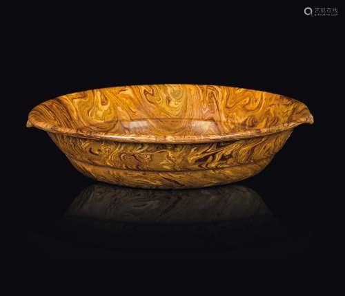 A marble-glazed stoneware bowl, China, Song Dynasty (960-1 ...