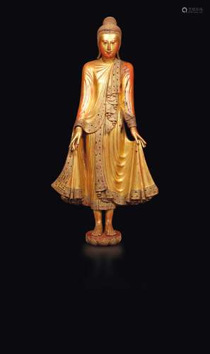 A gilt and lacquered figure of Buddha, Thailand, 19th cent ...