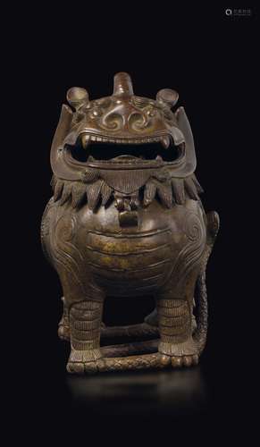 A bronze Pho Dog censer, China, Ming Dynasty, 17th century