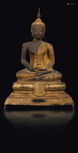 A gilt bronze figure of Buddha, Thailand, 19th century