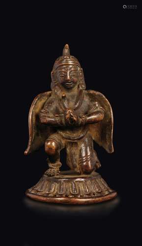 A bronze figure of winged deity, Tibet, 16th century