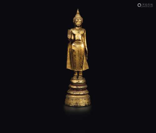 A gilt wood figure of Buddha, Thailand, 19th century