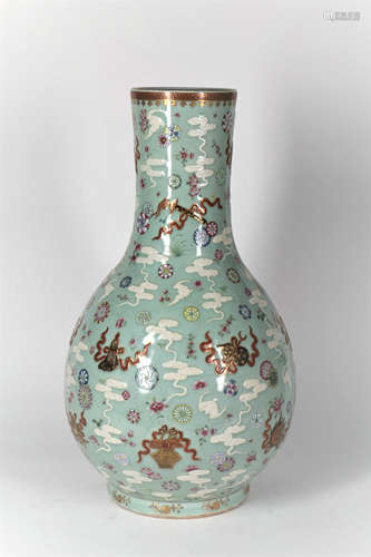 A Chinese Famille-Rose Porcelain Vase