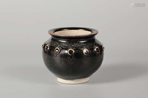 A Chinese Black Ground Porcelain Jar