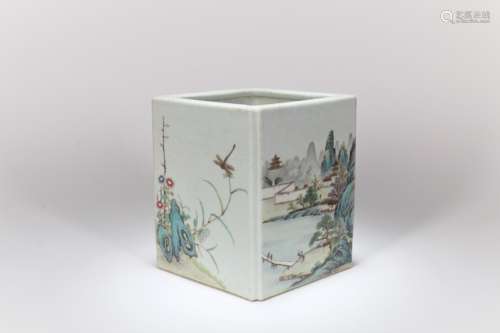 A Chinese Porcelain Brush Pot