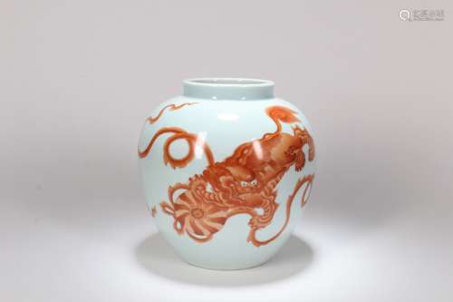 A Chinese Iron-red Porcelain Jar