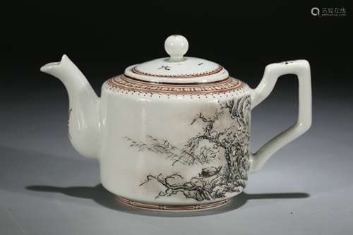 A Chinese Famille-Rose Porcelain Tea Pot