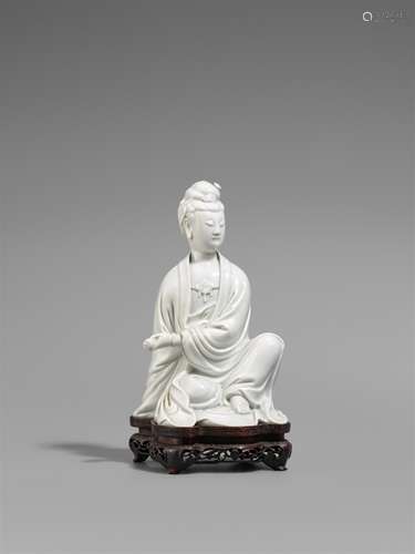 Blanc de Chine-Figur einer Guanyin. Qing-Zeit (1644-1911)