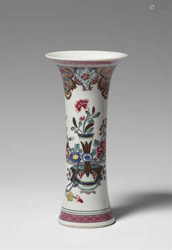 Gu-förmige famille-rose Vase. Samson, Frankreich. 19. Jh.