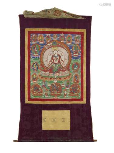 Thangka der Sitatapatra. Tibet. 19. Jh.