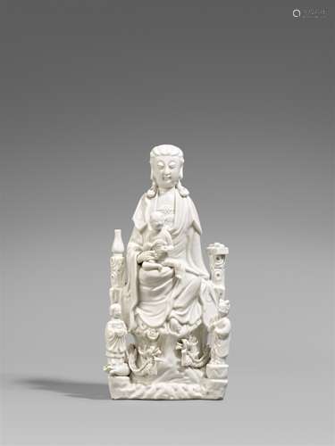 Blanc de Chine-Figur einer sitzenden Guanyin. Dehua. Kangxi-Periode (1662-1722)