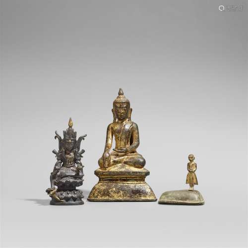 Drei Figuren. Bronze. Birma