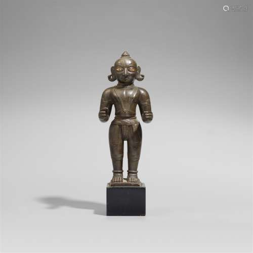 Männliche Figur. Bronze. Ostindien. 19. Jh.