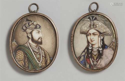 Zwei Miniaturen auf Elfenbein. Nordindien, Delhi. Spätes 19. Jh.