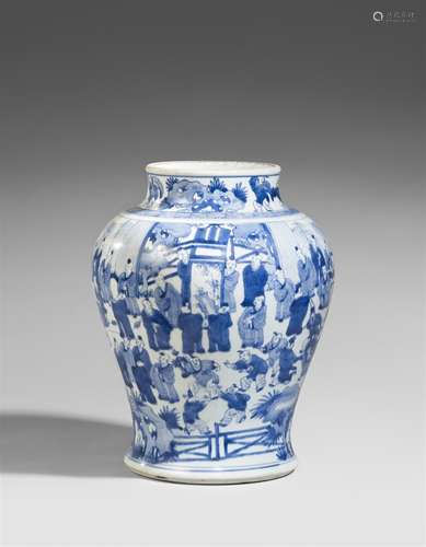 Blau-weißer Balustertopf. Kangxi-Periode (1662-1722)