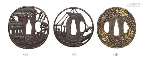 Zwei tsuba. Eisen. Edo-Zeit