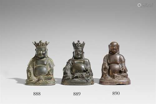 Milefo, auch Budai. Bronze. Qing-Zeit