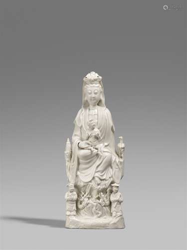 Blanc de Chine-Figur einer sitzenden Guanyin