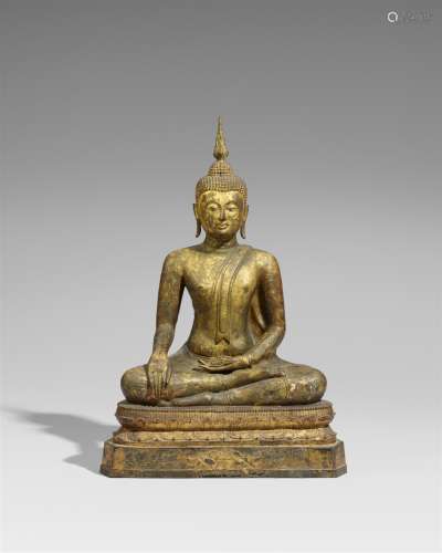 Buddha in maravijaya. Bronze. Thailand. 19. Jh.