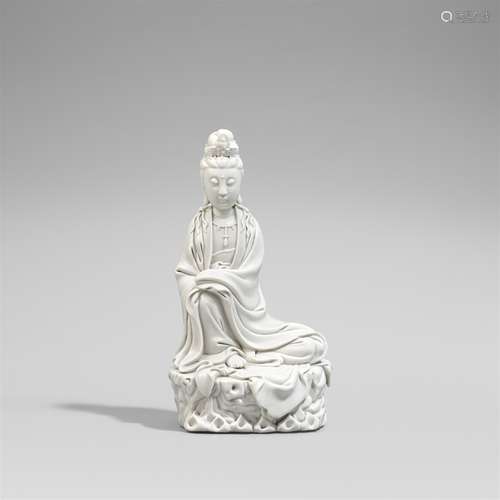 Blanc de chine-Figur einer Guanyin. Dehua. 20. Jh.