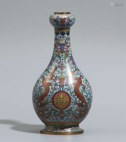 Vase. Émail Cloisonné. 19./20. Jh.