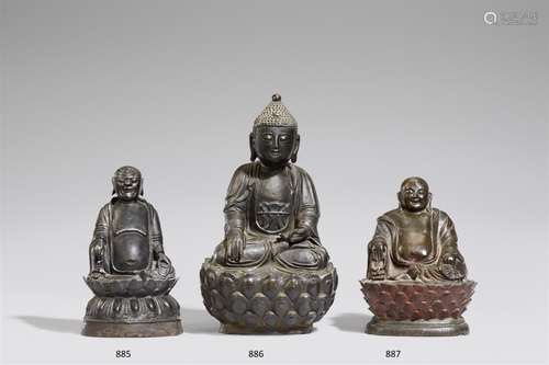 Milefo, auch Budai. Bronze. Qing-Zeit