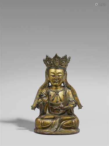 Guanyin. Bronze, vergoldet. 17./18. Jh.