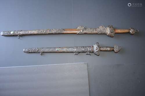 Set of 19th C. Sword w/ Turquoise Deco