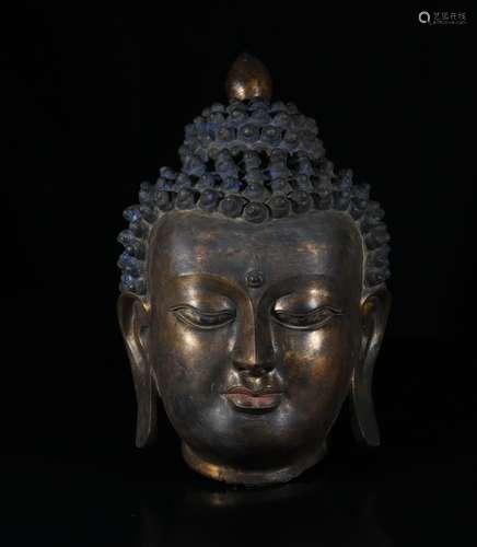 Chinese Bronze Buddha Head